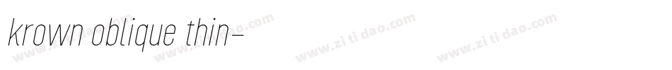 krown oblique thin字体转换